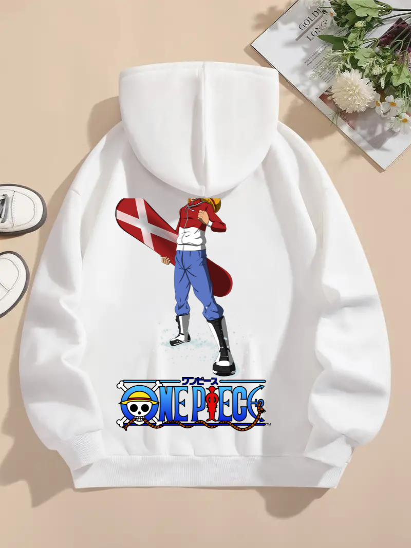 Luffy with Snowboard Pullover Hoodies