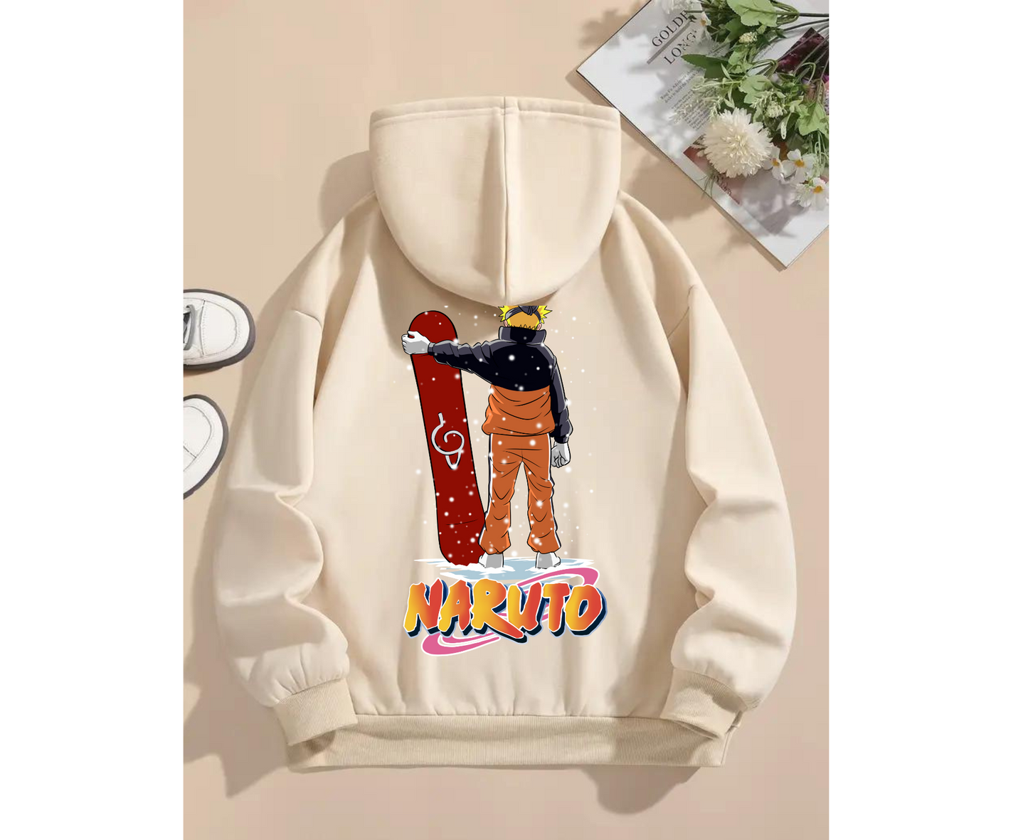 Naruto Snowboarding in Snow Pullover Hoodies