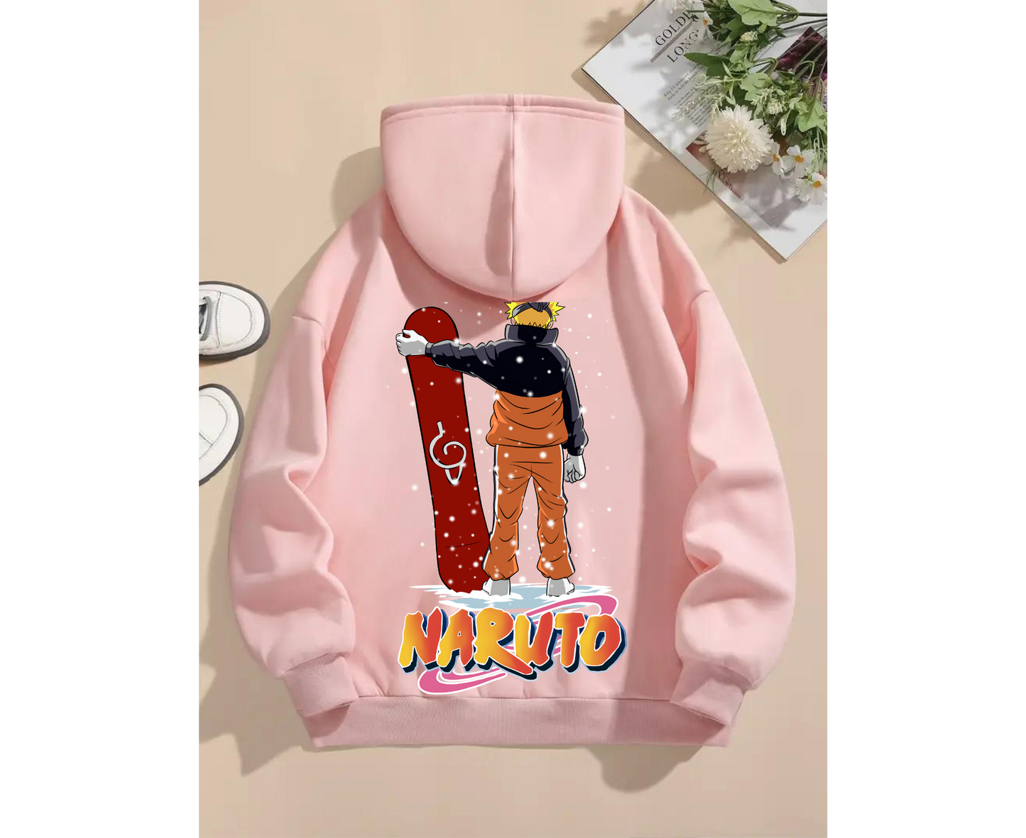 Naruto Snowboarding in Snow Pullover Hoodies