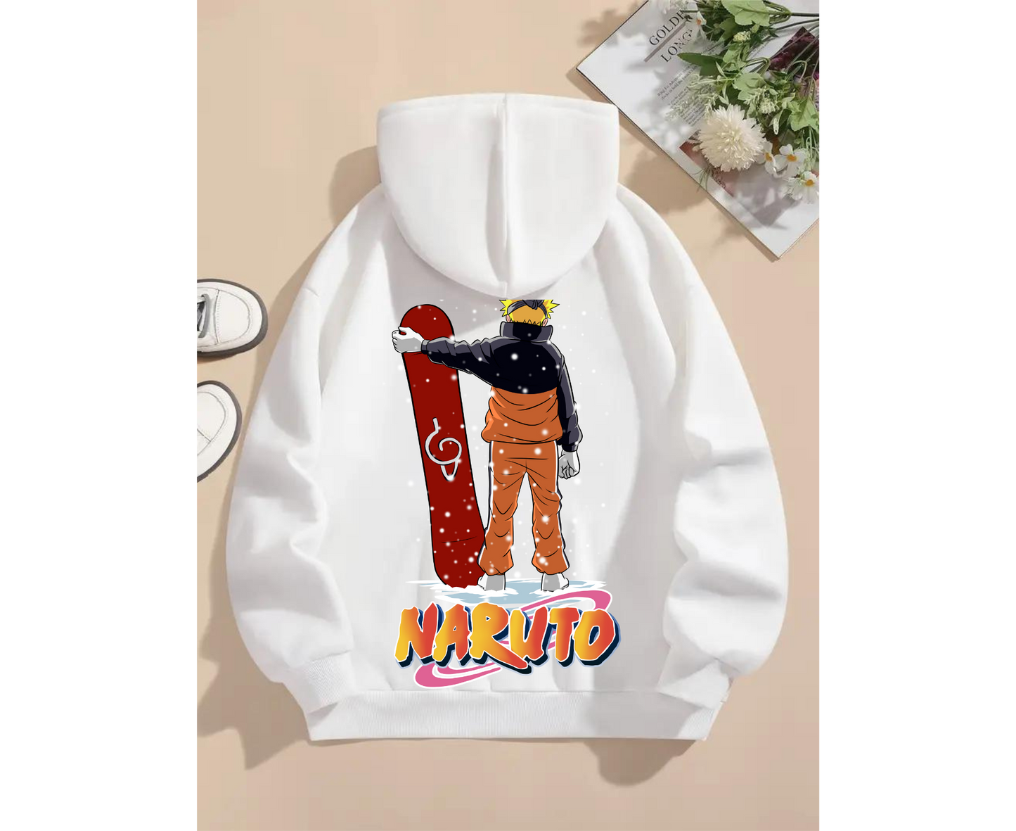 Naruto Snowboarding in Snow Pullover Hoodies