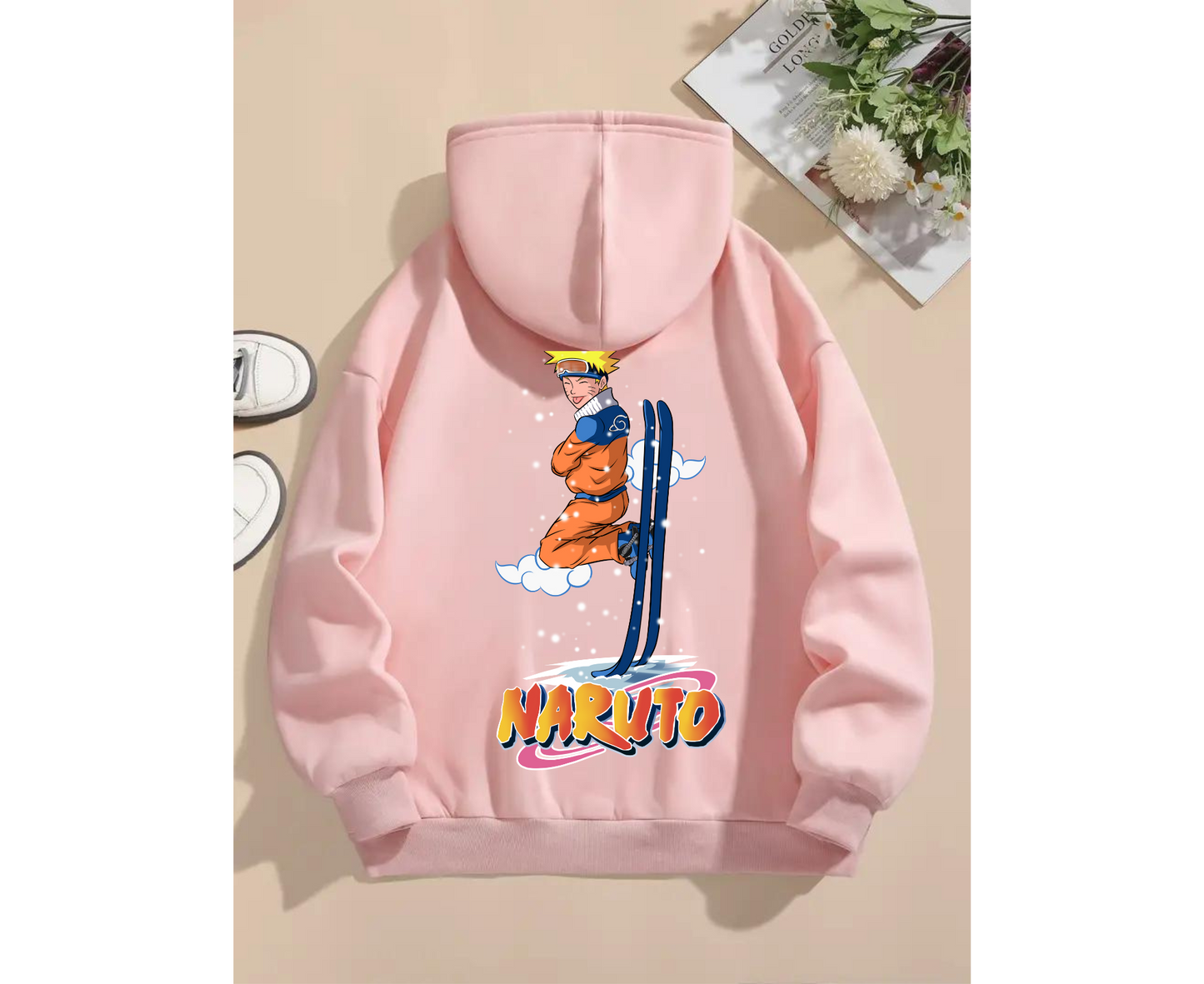 Naruto Skiing in Snow Pullover Hoodies